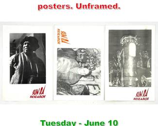 Lot 473 3pc Sun Ra posters. Unframed.