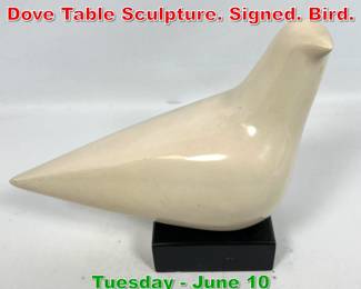 Lot 342 CLEO HARTWIG Modernist Dove Table Sculpture. Signed. Bird.