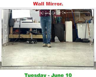 Lot 935 Etched Glass 1950 s Wall Mirror.
