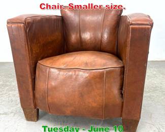 Lot 769 French Brown Leather Club Chair. Smaller size.