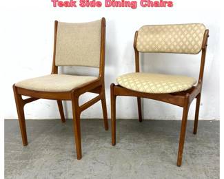 Lot 1398 2 Piece Danish modern Denmark Teak Side Dining Chairs