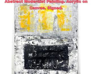 Lot 1264 DENNIS SAKELSON Original Abstract Modernist Painting. Acrylic on Canvas. Signed.