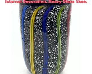 Lot 1194 Murano Art Glass Vase with Internal Decoration. Heavy Glass Vase.