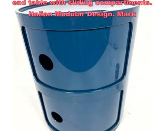 Lot 1280 Anna Castelli Ferrieri for Kartell end table with sliding compartments. Italian Modular Design. Mark