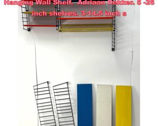 Lot 1180 Colorful Tomado, Netherlands, Hanging Wall Shelf. Adriaan Dekker. 5 26 inch shelves. 314.5 inch s