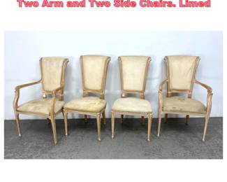 Lot 1406 Set 4 French style Dining Chairs. Two Arm and Two Side Chairs. Limed