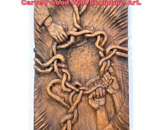 Lot 1337 Large Rudolf Kuyten 1981 Heavy Carved wood Wall Sculpture Art.