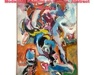 Lot 1232 Large Robert Ranieri 63 Modernist Painting on Canvas. Abstract Modern.
