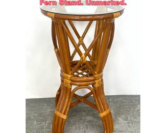 Lot 1120 McGuire Rattan Pedestal Table Fern Stand. Unmarked.