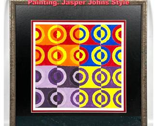 Lot 1040 Framed Gauche on Paper Painting. Jasper Johns Style