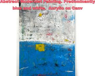 Lot 1261 DENNIS SAKELSON Original Abstract Modernist Painting. Predominantly blue and white. Acrylic on Canv