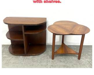 Lot 1416 2pcs Art Deco Style Tables. 1 with shelves.