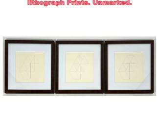 Lot 1103 3pcs Fred Sandback offset lithograph Prints. Unmarked.