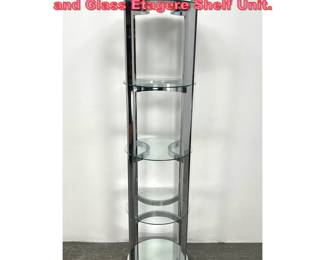Lot 1192 Baughman Style Round Chrome and Glass Etagere Shelf Unit.