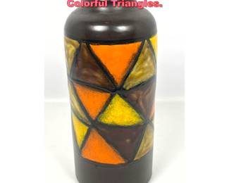 Lot 1054 Large Italian Pottery Vase with Colorful Triangles.