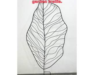 Lot 1495 Large Iron leaf form garden trellis.