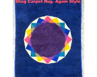 Lot 1422 5 5 X 7 3 Mid Century Modern Shag Carpet Rug. Agam Style.