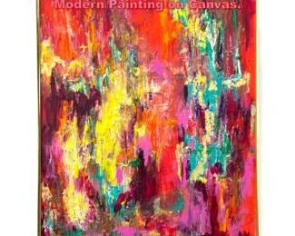 Lot 1296 Morrison Hall Colorful Abstract Modern Painting on Canvas.