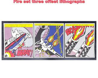 Lot 1185 Roy Lichtenstein As I Opened Fire set three offset lithographs