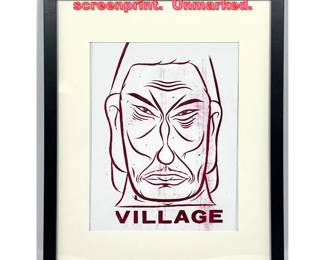 Lot 1105 Barry McGee 2024 screenprint. Unmarked.