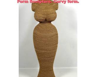 Lot 1116 Modernist Rush Wrapped Female Form Sculpture. Curvy form.