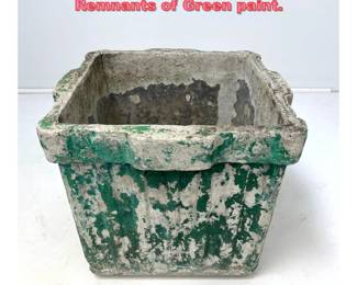 Lot 1468 Willy Guhl Square planter. Remnants of Green paint.