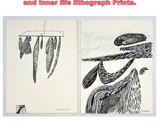Lot 1099 2pcs Louise Bourgeois Sheaves and Inner life lithograph Prints. 