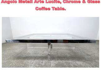 Lot 1405 Oversized Sandro Petti for L Angolo Metall Arte Lucite, Chrome Glass Coffee Table. 