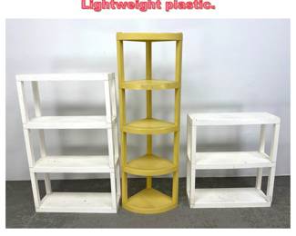 Lot 1415 970s plastic stackable shelving. Lightweight plastic. 