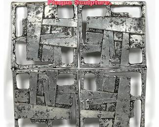 Lot 1157 Brutalist Cast Aluminum Wall Plaque Sculpture.