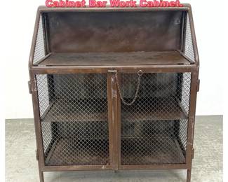 Lot 1165 Industrial Style Caged steel Cabinet Bar Work Cabinet.