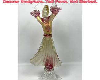Lot 1011 Italian Murano Art Glass Figural Dancer Sculpture. Tall Form. Not Marked.