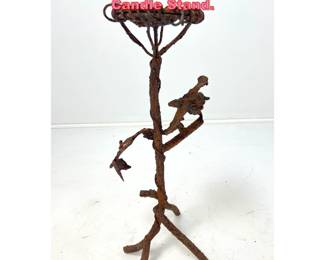 Lot 1476 Rusty Iron Brutalist Candle Stand. 