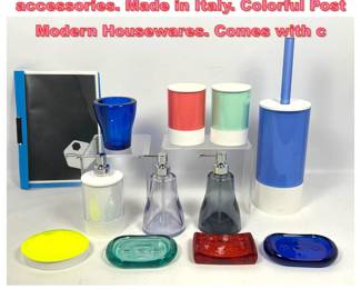 Lot 1335 Sara Mano for PNP bathroom accessories. Made in Italy. Colorful Post Modern Housewares. Comes with c
