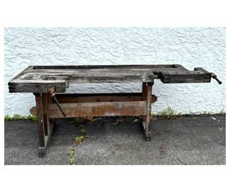 Lot 1466 Antique Swedish Workbench.