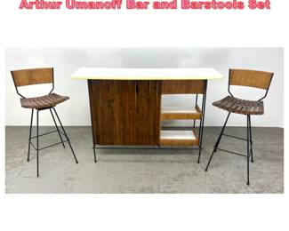 Lot 1298 Vintage Mid Century Modern Arthur Umanoff Bar and Barstools Set