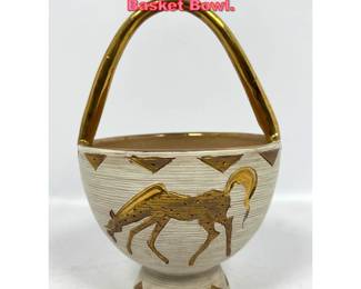 Lot 1071 Elbee Italian Gold Horse Handled Basket Bowl.
