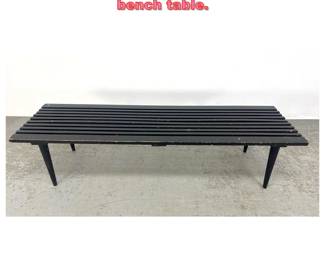 Lot 1414 Mid Century Modern slat bench table.