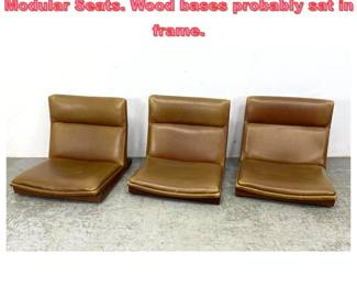 Lot 1401 3pcs Mid Century Modern Modular Seats. Wood bases probably sat in frame.