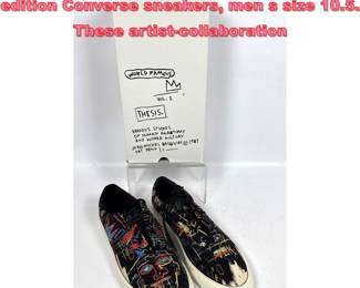 Lot 1075 JeanMichel Basquiat limited edition Converse sneakers, men s size 10.5. These artistcollaboration