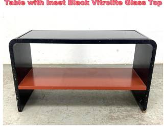 Lot 1125 Paul Frankl Style Art Deco Side Table with Inset Black Vitrolite Glass Top