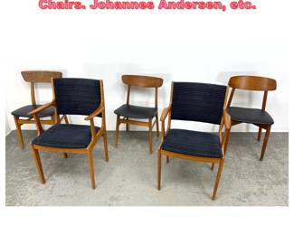 Lot 1413 5pcs Danish Modern Dining g Chairs. Johannes Andersen, etc.
