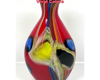 Lot 1029 18 Tall Art Glass Vase. Vivid Colors