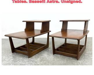 Lot 1390 Pair American Modern Side Tables. Bassett Astra. Unsigned.
