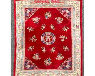 Lot 1433 9 X 12 4 sculptured Chinese carpet. Red.