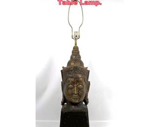 Lot 1131 Asian Form Plaster Bust Table Lamp.