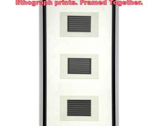 Lot 1152 Donald Judd three vellum offset lithograph prints. Framed Together.