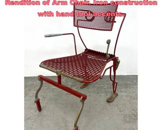 Lot 1501 Unique handmade Artist Rendition of Arm Chair. Iron construction with hand tool accents.