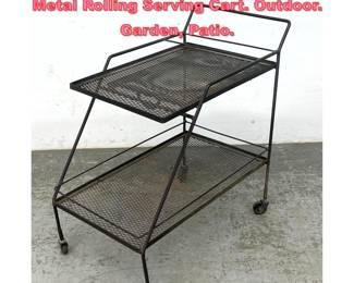 Lot 1494 Salterini Black Diamond Mesh Metal Rolling Serving Cart. Outdoor. Garden, Patio.