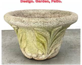 Lot 1475 Concrete Outdoor Planter. Leaf Design. Garden, Patio.